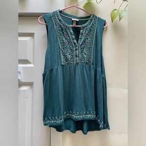 Knox Rose teal embroidered shirt
